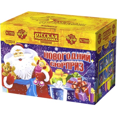 Новогодний сюрприз New Батарея салютов купить в Краснодаре | krasnodar.salutsklad.ru